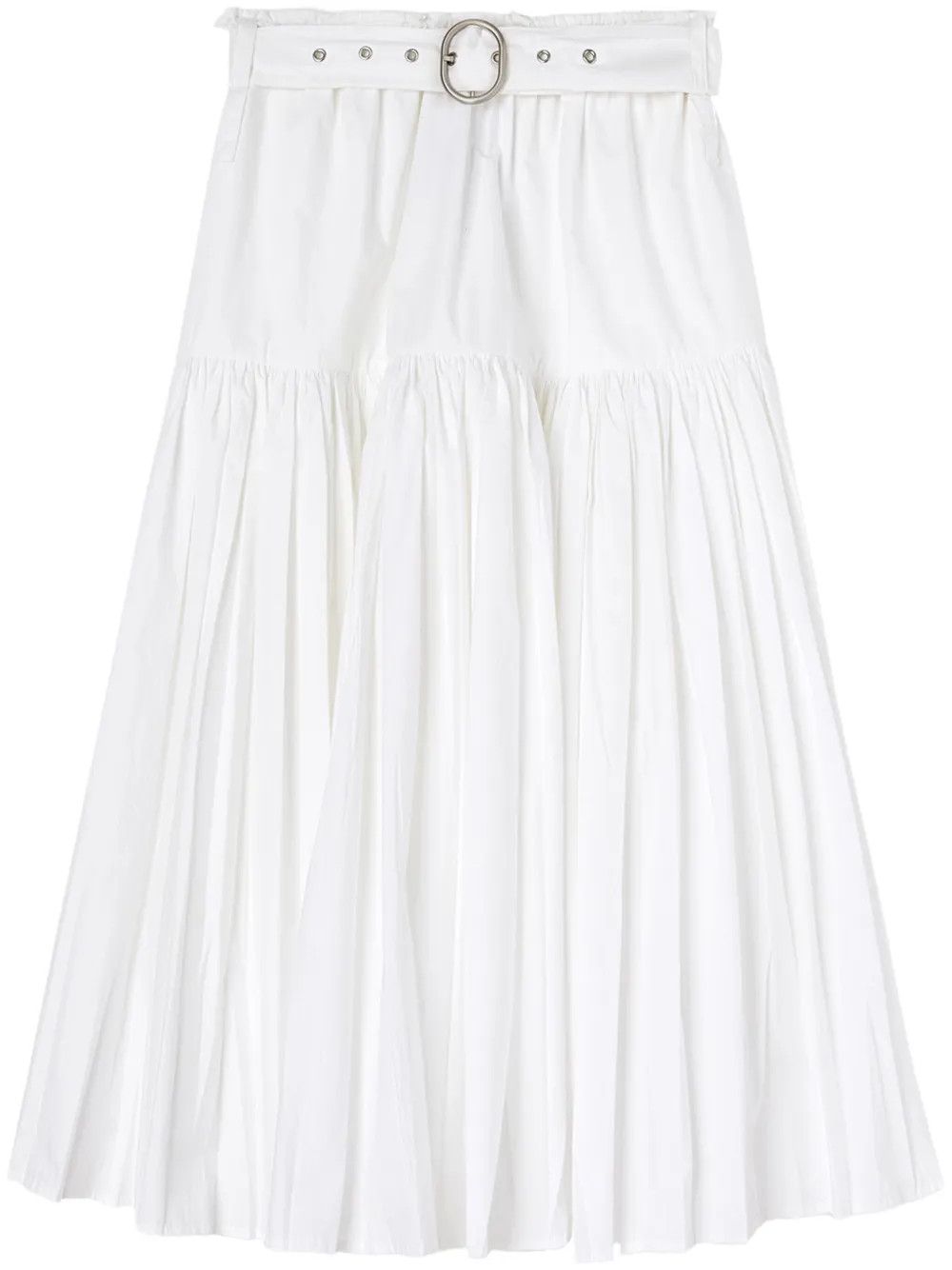 Jil Sander o1y1025 Midi Skirt in White Size 25" / US 0 / IT 36 - 1 Thumbnail