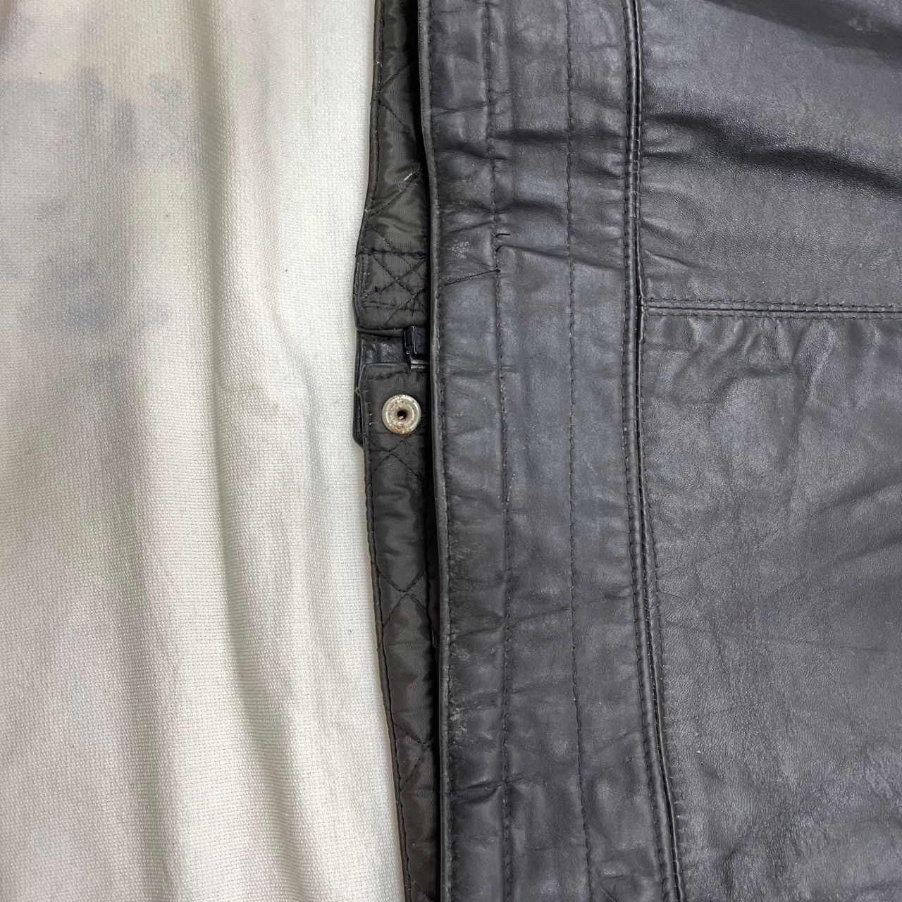 Vintage 90s Vintage ANGORA Leather Jacket Motorcycle Jacket #1187/AP Size US M / EU 48-50 / 2 - 19 Thumbnail
