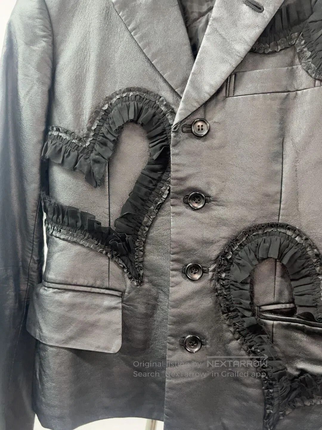 Comme des Garcons PLAY comme des garçons heart leather jacket. Size XS / US 0-2 / IT 36-38 - 2 Thumbnail