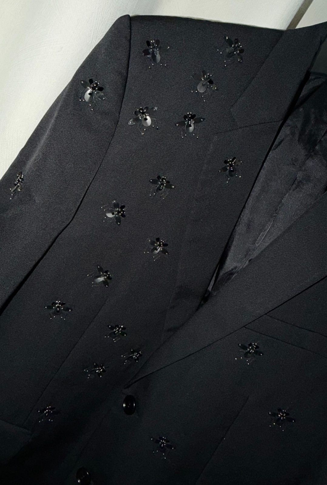 Dior Dior Homme 21SS Crystal Bee Rhinestone Beaded Suit Jacket Size 46R - 4 Thumbnail
