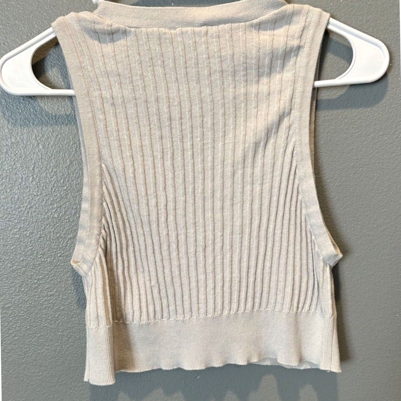 Vintage Double Zero Women's Cream M Tank Vest Crop Size M / US 6-8 / IT 42-44 - 2 Thumbnail