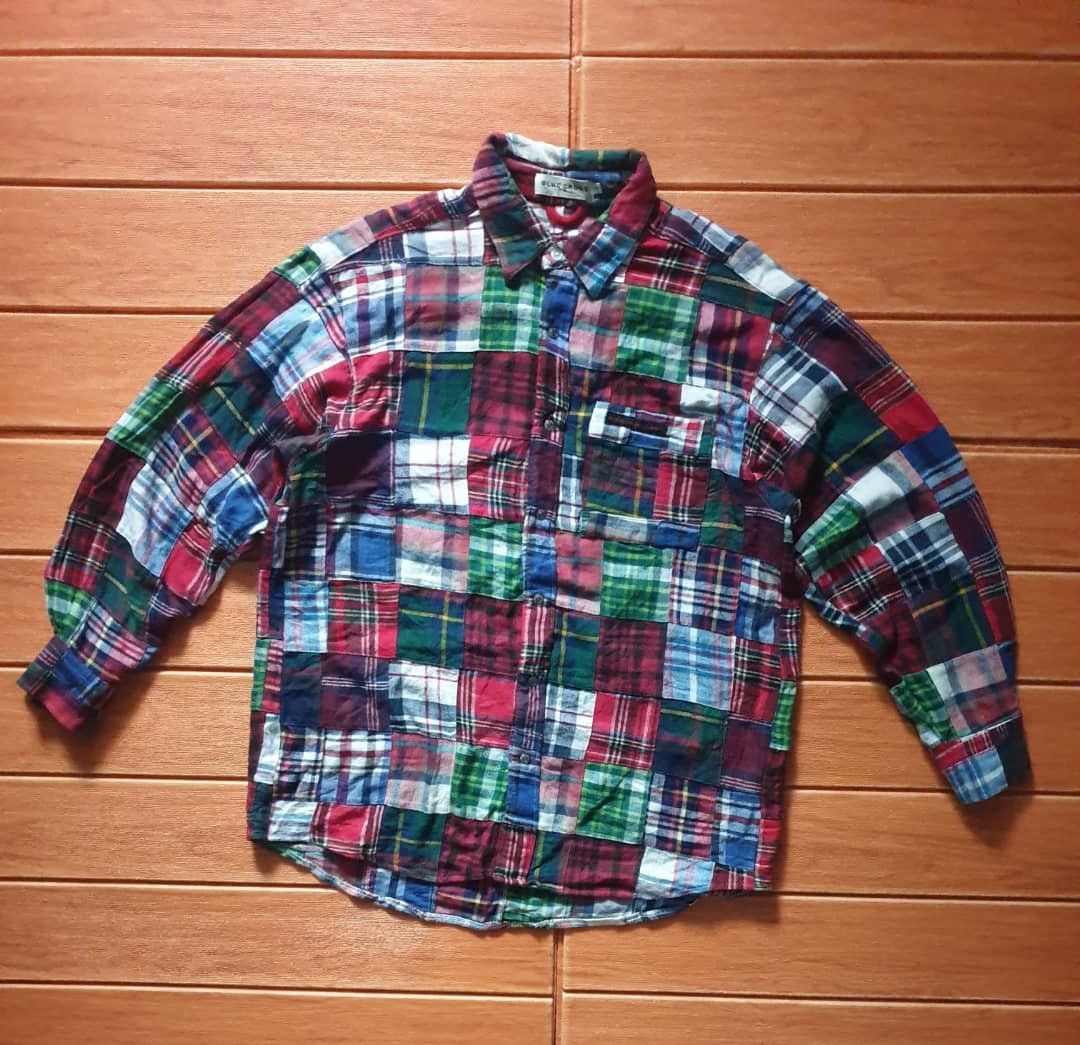 Japanese Brand 💥 Blue Cross Patchwork Japanese brand Shirt Size US L / EU 52-54 / 3 - 1 Thumbnail