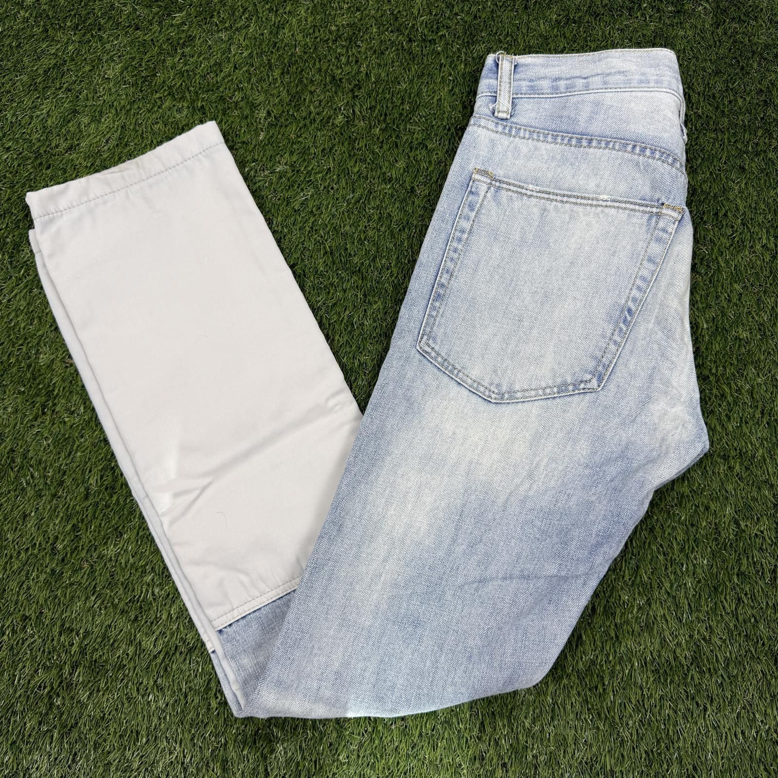 Unknown London Two-Tone Light Blue and White Denim Jeans Size US 29 - 2 Thumbnail