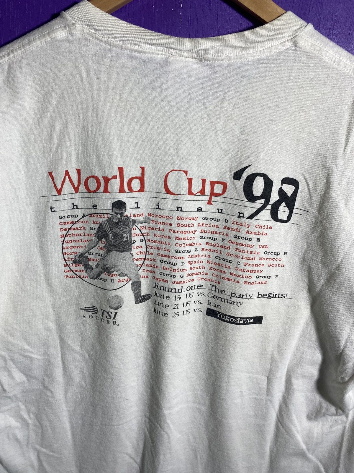 Vintage Vintage 1998 World Cup lineup round one groups tee Size US L / EU 52-54 / 3 - 3 Thumbnail