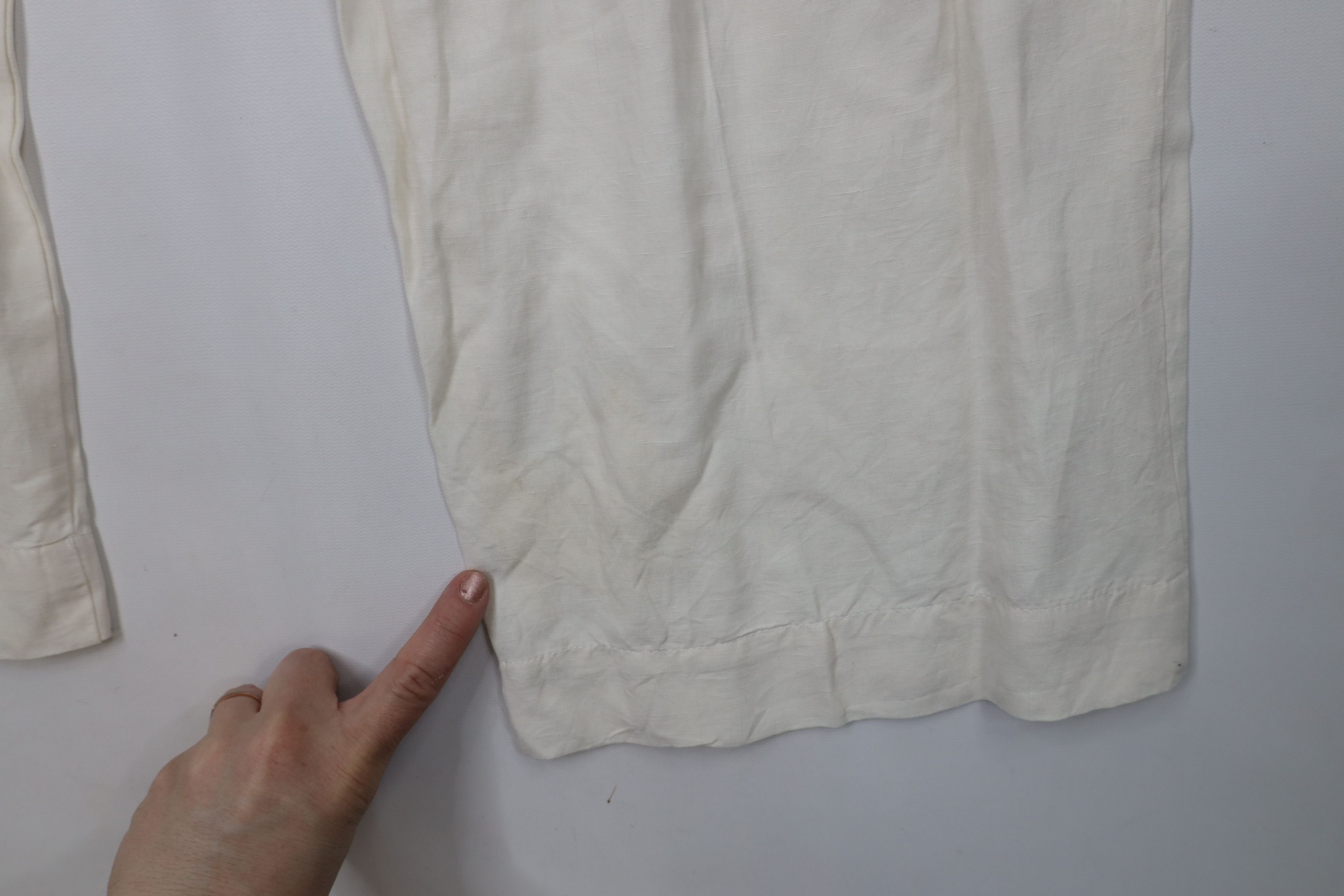Vintage Vintage 90s Streetwear Silk Linen Wide Leg Harem Pants Cream Size 40" / US 18 - 7 Thumbnail
