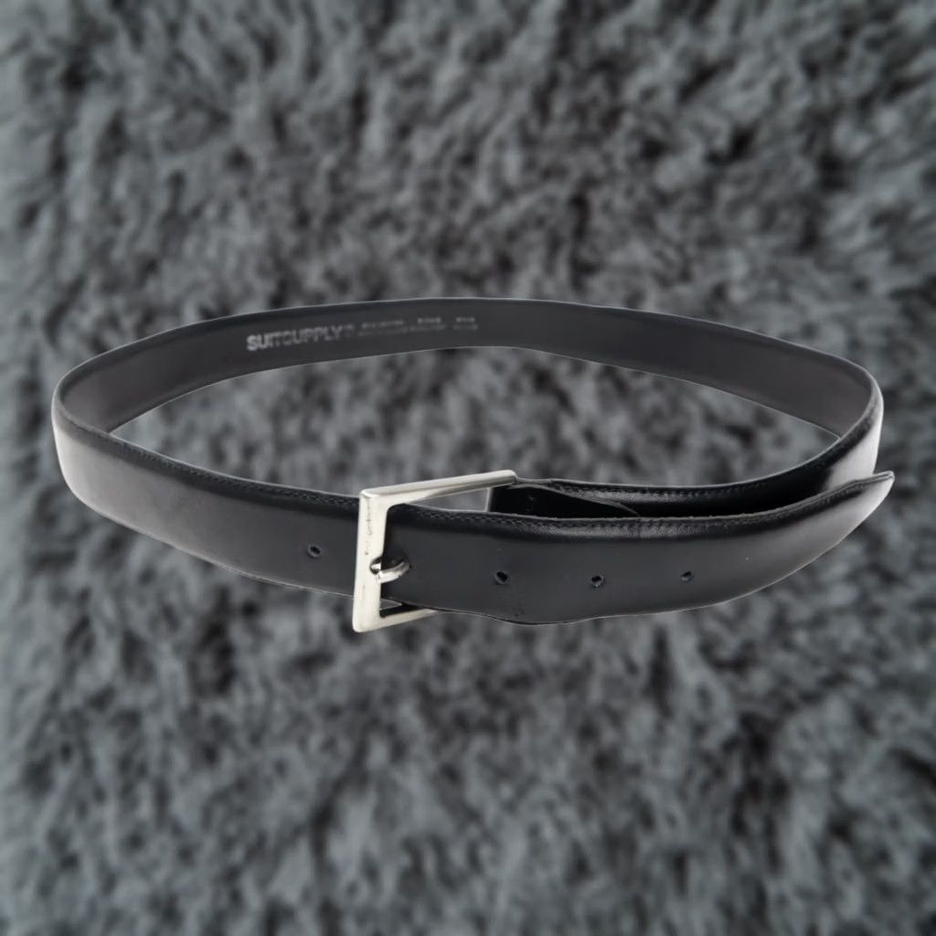 Suitsupply SUITSUPPLY Belt Men's 105/42 Pure Black Leather Buckle Size ONE SIZE - 1 Thumbnail