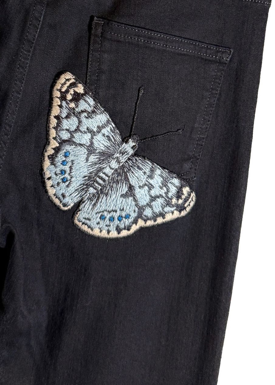 Gucci Gucci Navy Blue Butterfly Embroidered Patch Skinny Jeans Size 29" - 4 Thumbnail