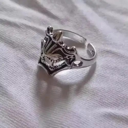 Japanese Brand Vintage Mask Ring Demon Ninja Punk Jewelry Chrome Size ONE SIZE - 2 Thumbnail
