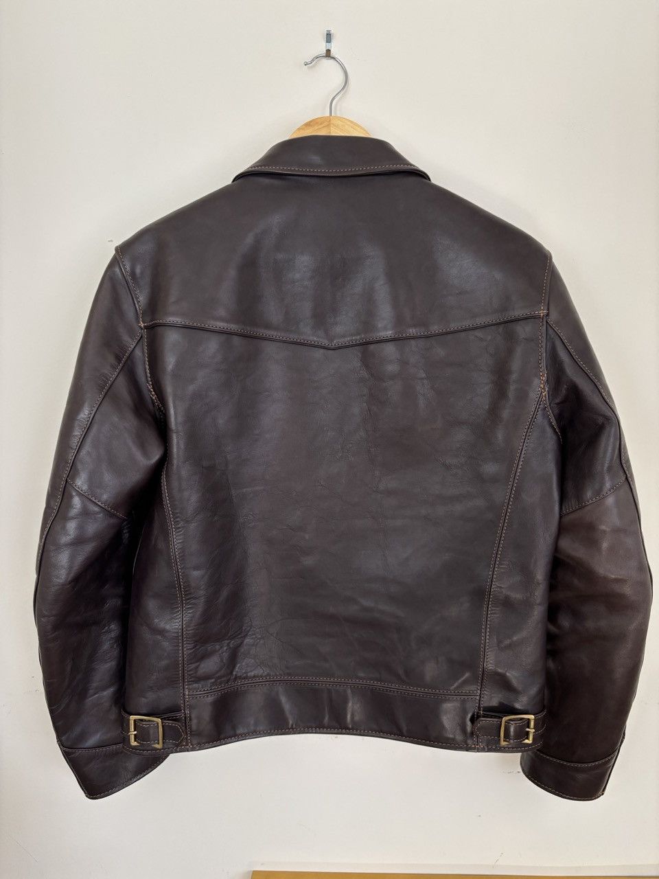 The Flat Head HS001 HORSEHIDE SINGLE RIDERS LEATHER JACKET - 40 Size US S / EU 44-46 / 1 - 2 Thumbnail