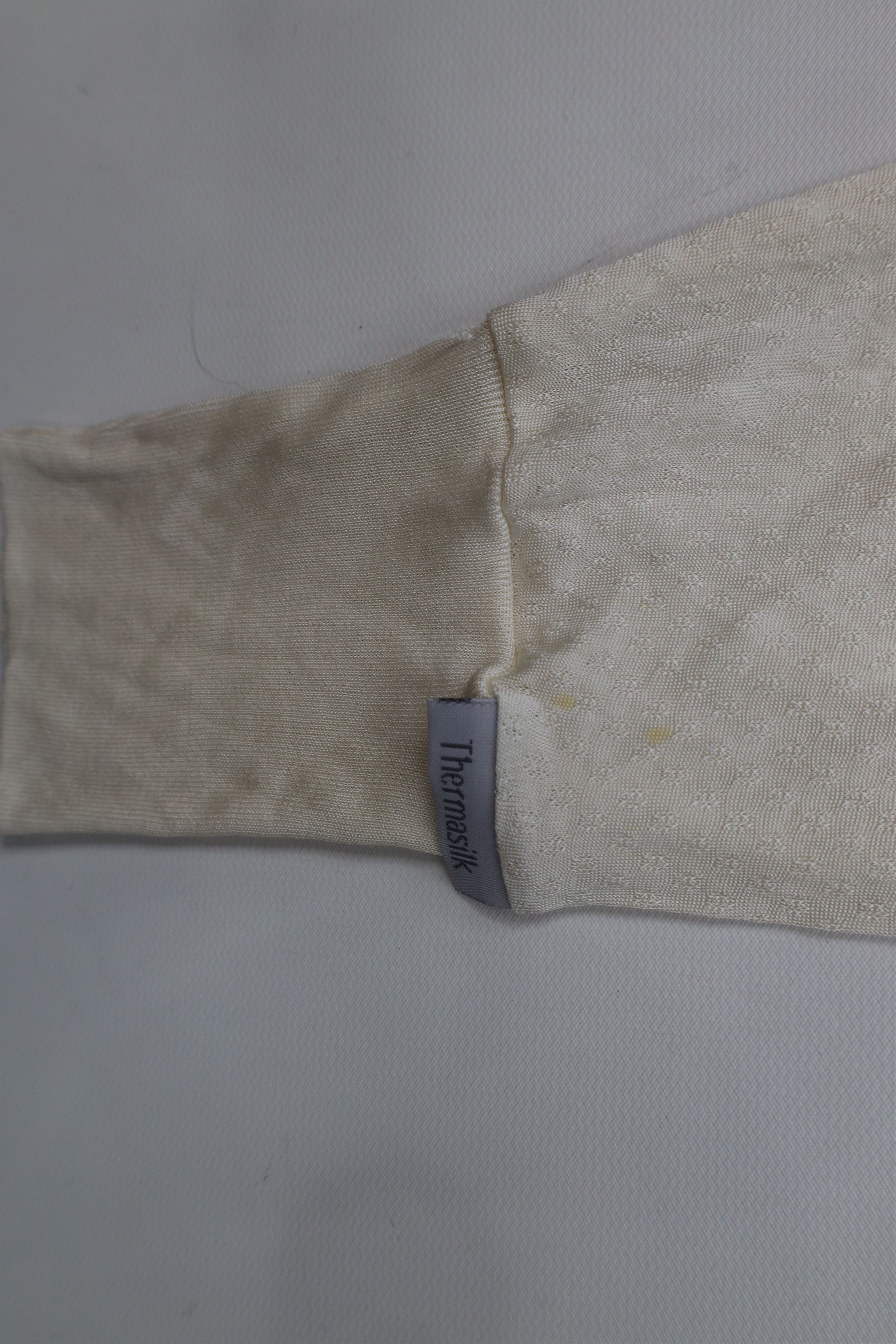 Vintage Vintage 90s Terramar Thermasilk Silk Knit Pants Cream Size 24" / US 00 / IT 34 - 6 Thumbnail