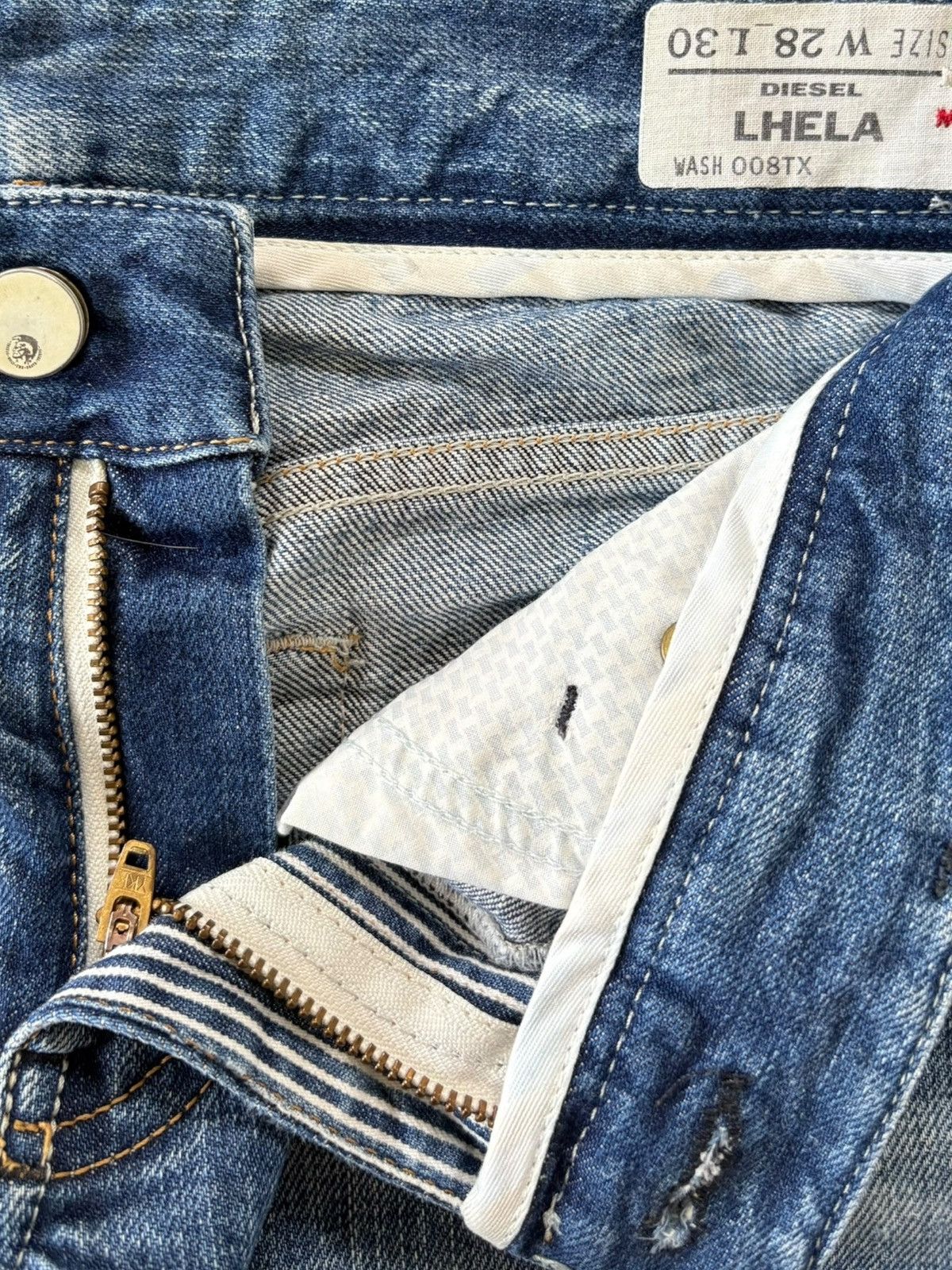 Diesel Vintage Diesel Lhela Beaded Pocket Distressed Jeans Size 31" - 5 Thumbnail