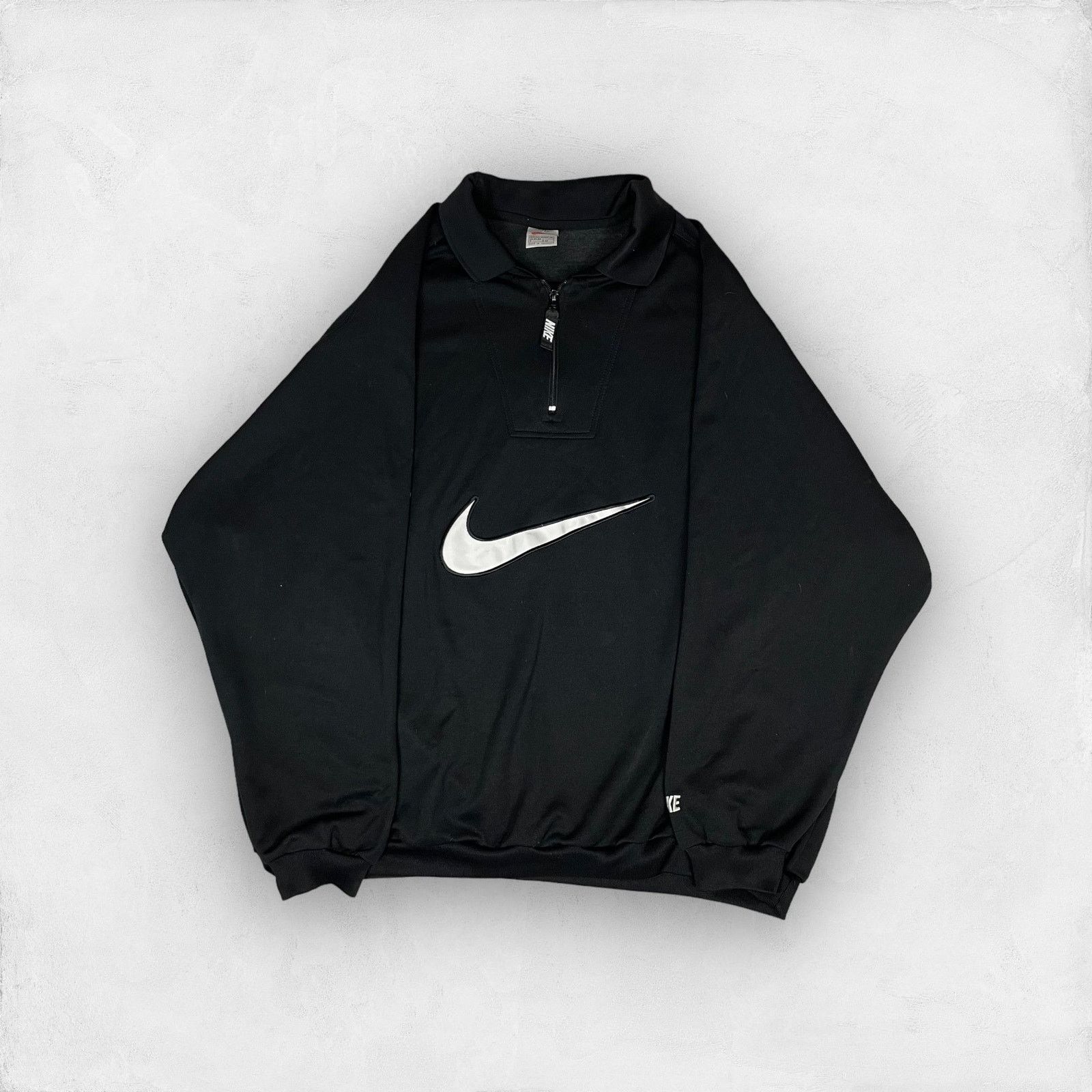 Nike × Vintage Nike Men Black Polyester Long Sleeve Half Zip Sweatshirt 2XL Size US XXL / EU 58 / 5 - 1 Thumbnail