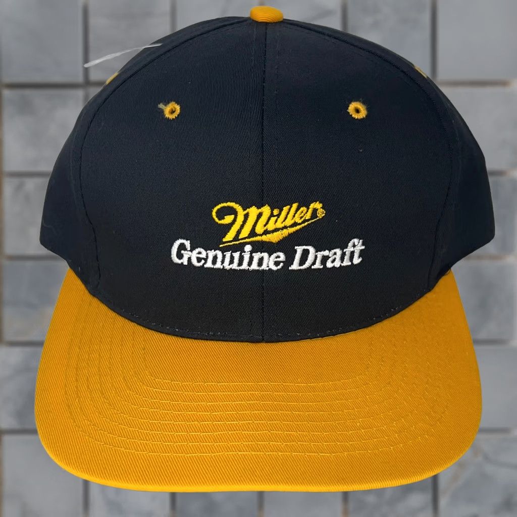 Vintage VINTAGE MILLER GENUINE DRAFT BEER SNAPBACK HAT 80s Mens high life bar alcohol Size ONE SIZE - 1 Thumbnail