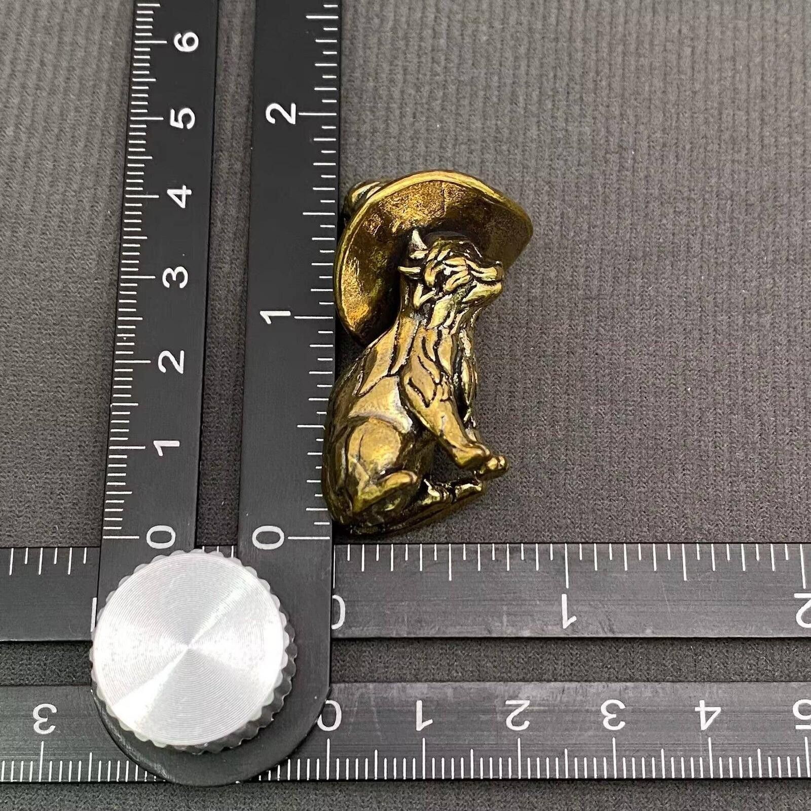 The Unbranded Brand Brass Cat Figurine Miniature with Witch Hat Size ONE SIZE - 3 Thumbnail