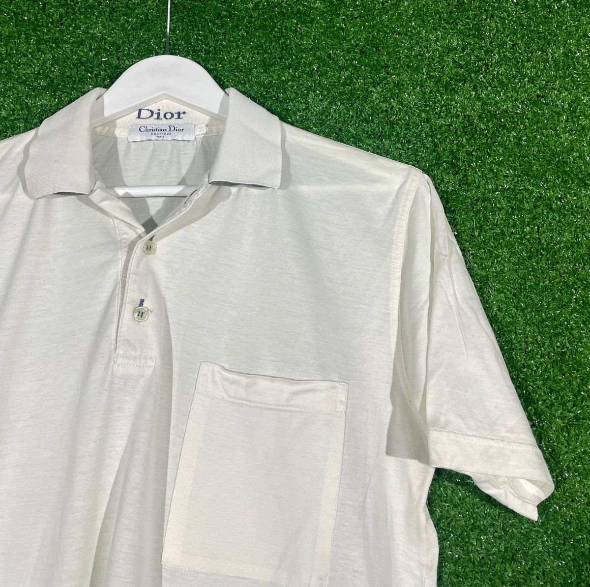 Christian Dior Monsieur × Vintage Christian Dior Vintage Cotton Men White Polo Size M Italy Size US M / EU 48-50 / 2 - 2 Thumbnail