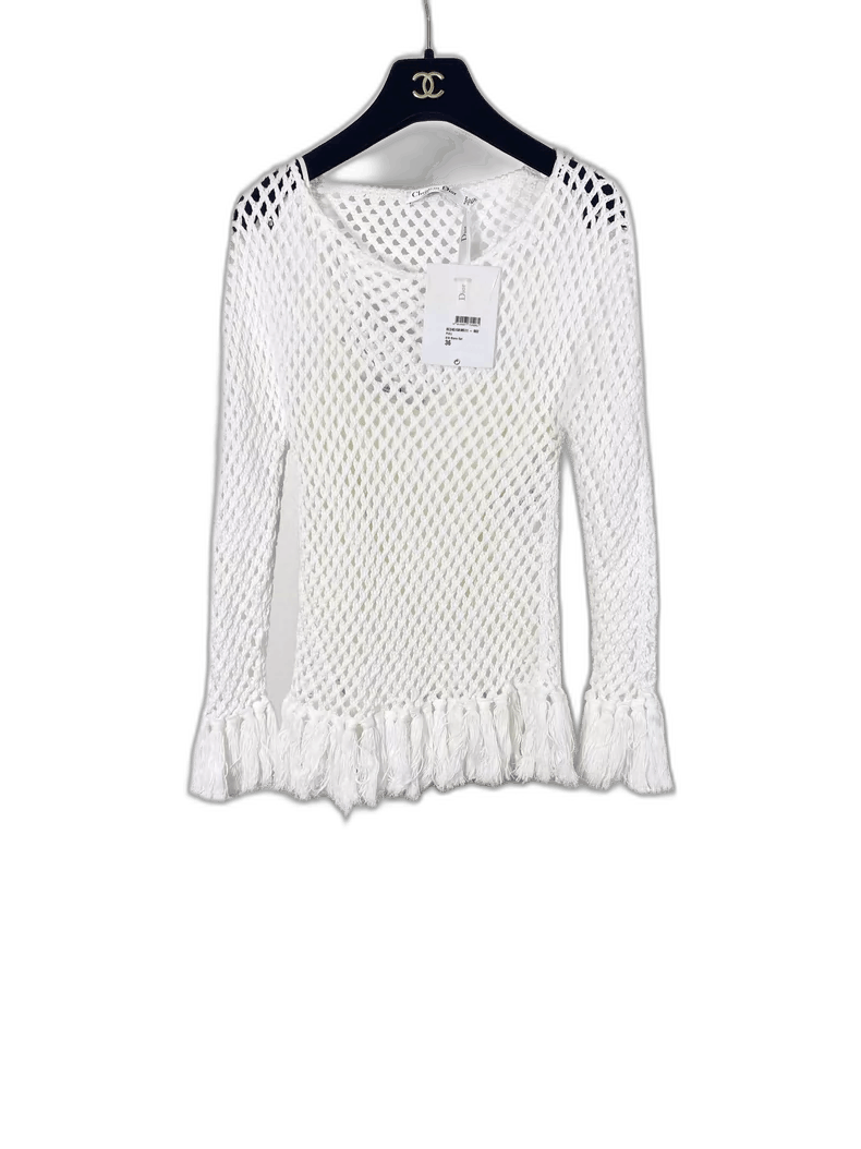 Dior Dior Mesh Fringe Top with Silk Lining Size US S / EU 44-46 / 1 - 1 Thumbnail