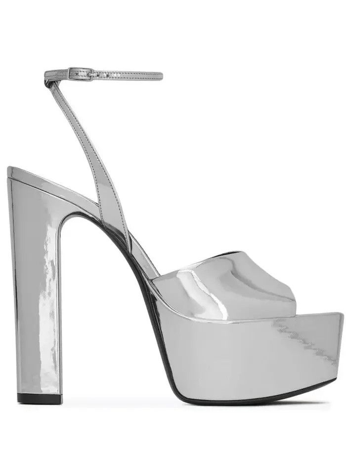 o1bcso1str0226 Jodie Platform Sandals Leather in Silver