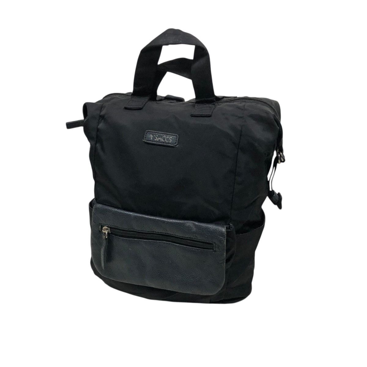 Yohji Yamamoto 📌Rich Black Bag Pack Biker Style Y'Saccs Bondage Design Size ONE SIZE - 2 Thumbnail