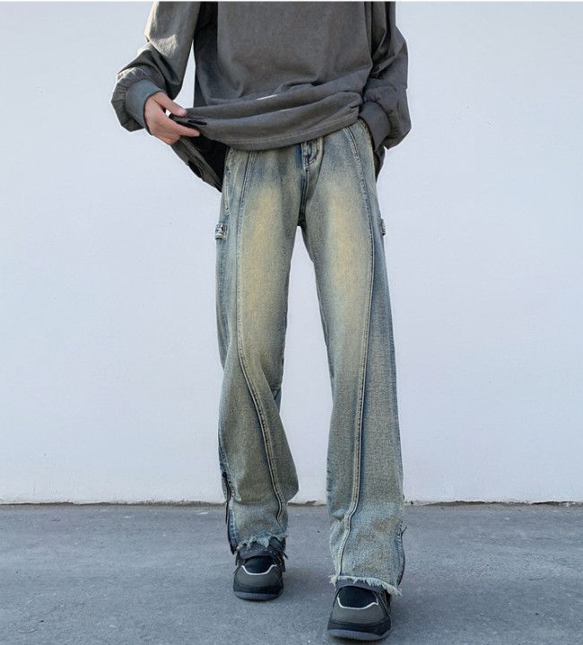 Japanese Brand Men's high street hip-hop washed distressed flared jeans Size US 32 / EU 48 - 1 Thumbnail