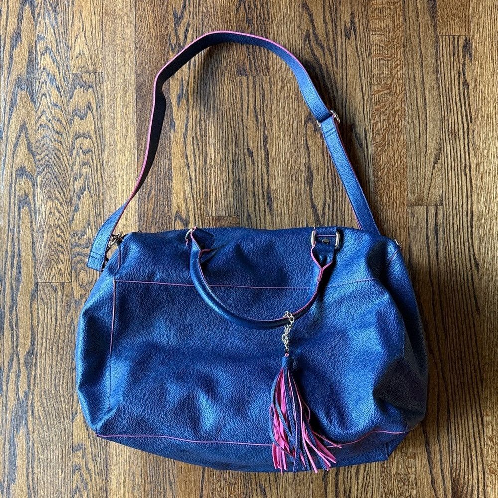 Other Deux Lux Women’s Navy and Pink Travel Bag with Tassel Charm Size ONE SIZE - 1 Thumbnail