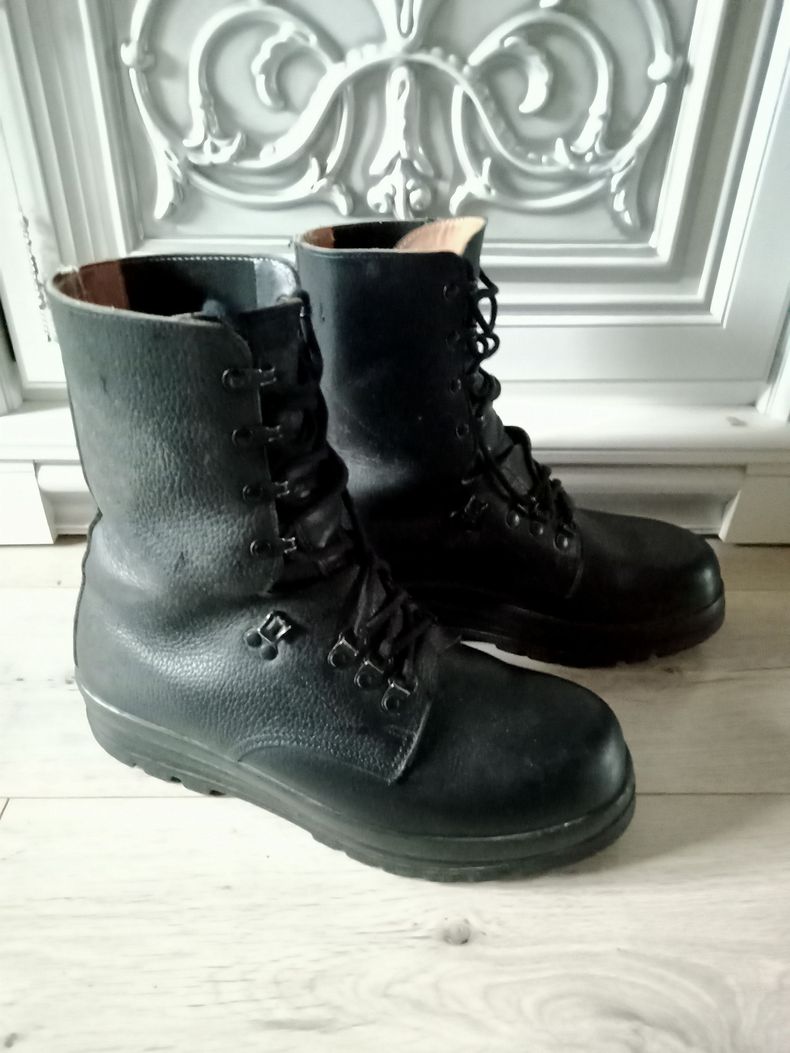 Vintage Ad Tec Boot Men 9.5M Black 1439 Logger Full Grain 