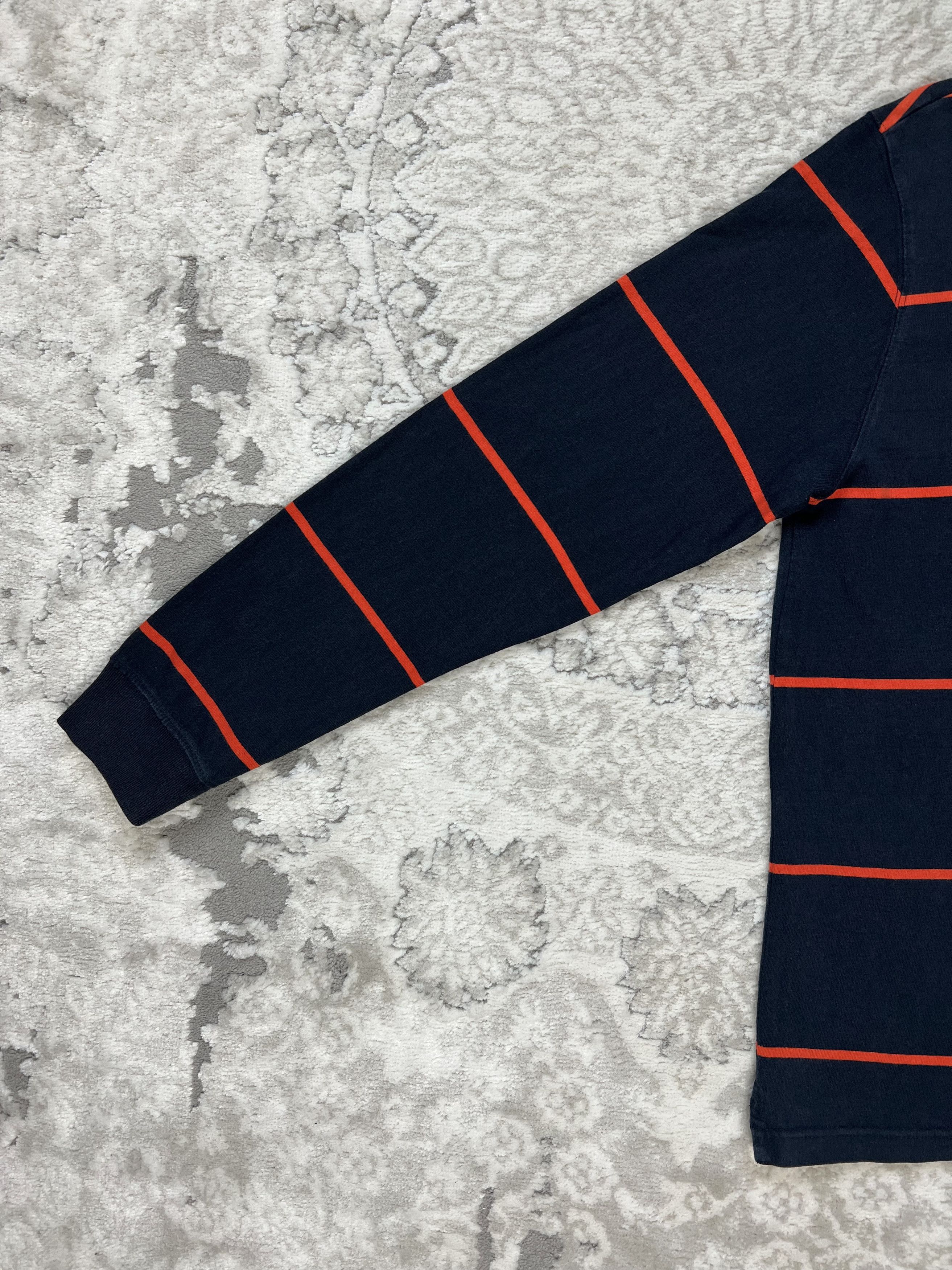 Chaps Chaps 1/4 Zip Orange Stripe Rugby Pullover Sweatshirt L Size US L / EU 52-54 / 3 - 8 Thumbnail