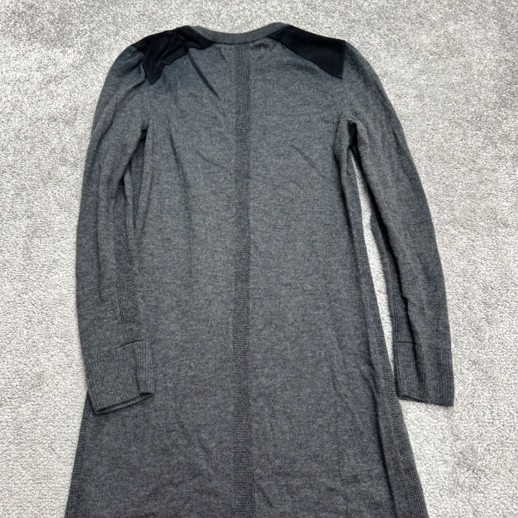 Rag & Bone rag & bone Wool Leather Midi Sweater Dress Womens Small Dark Gray Long Sleeve Size S / US 4 / IT 40 - 3 Thumbnail