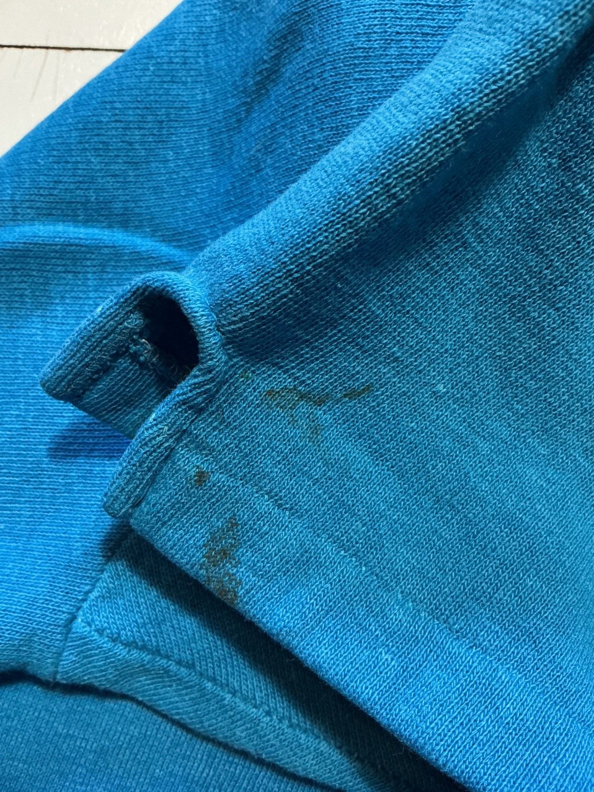 Vintage Vintage 70s 80s Short Sleeve Blue Blank Pullover Sweatshirt Size US S / EU 44-46 / 1 - 7 Thumbnail