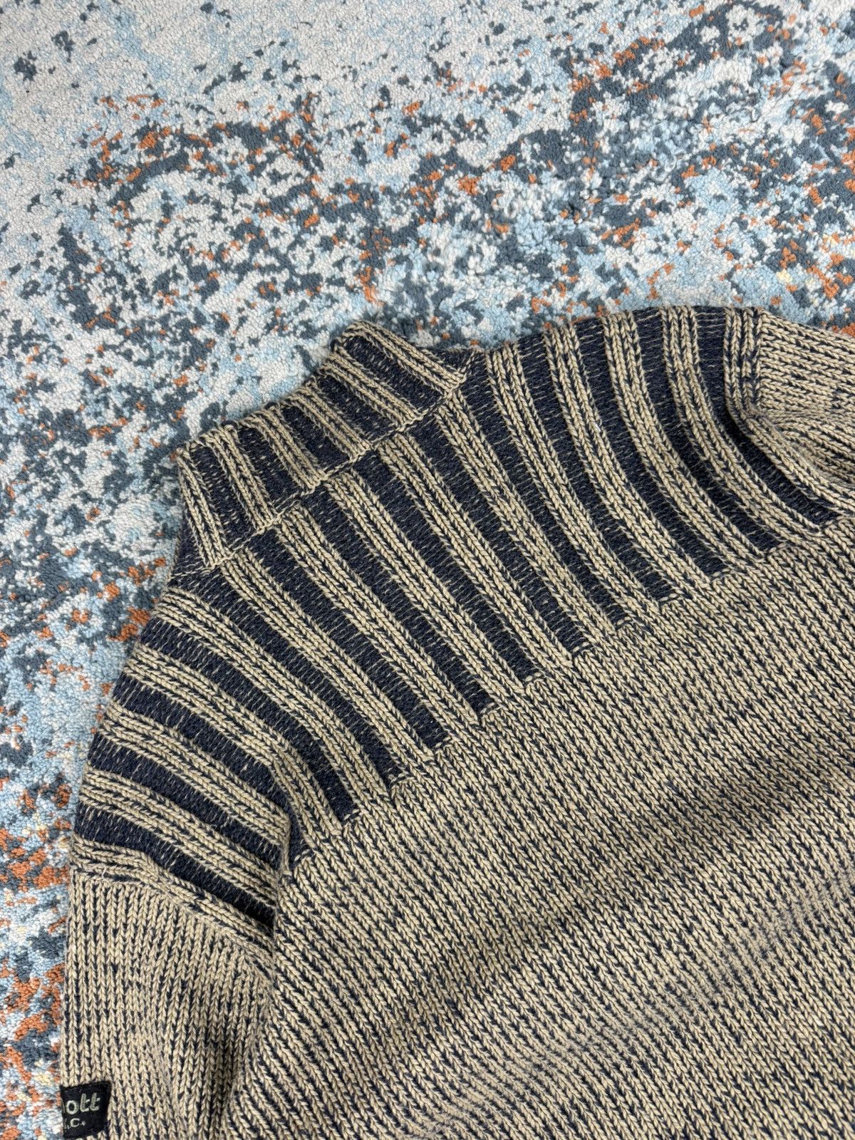 Schott × Vintage Vintage 90s Schott NYC military gear heavy zip knit sweater Size US L / EU 52-54 / 3 - 8 Thumbnail