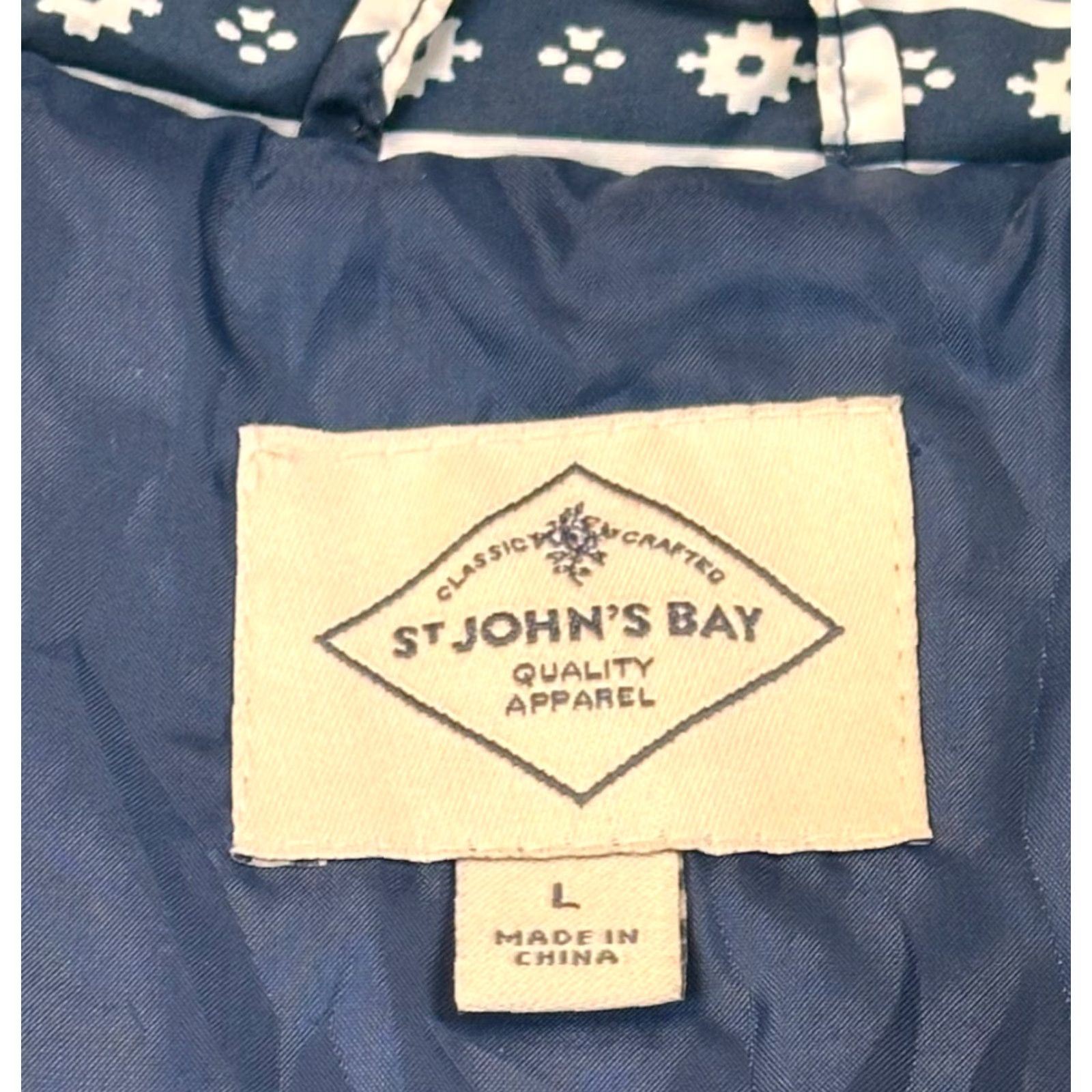 Vintage St Johns Bay Winter Vest Womens Large Deer Snowflake Full Zip AOP Size L / US 10 / IT 46 - 4 Thumbnail