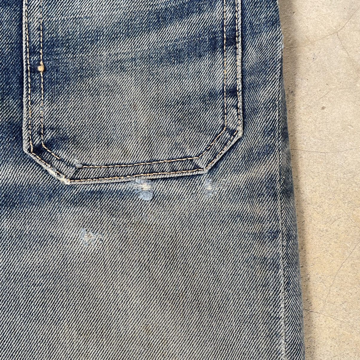 If Six Was Nine Rare Vintage 80s Edwin Distressed Flare Faded Mud Wash Denim Size US 31 - 4 Thumbnail