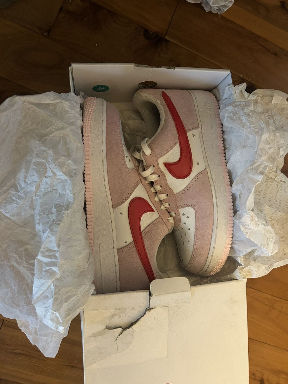 Nike Air Force one 07 QS Valentines Day love letter Size US 7 / EU 40 - 1 Thumbnail