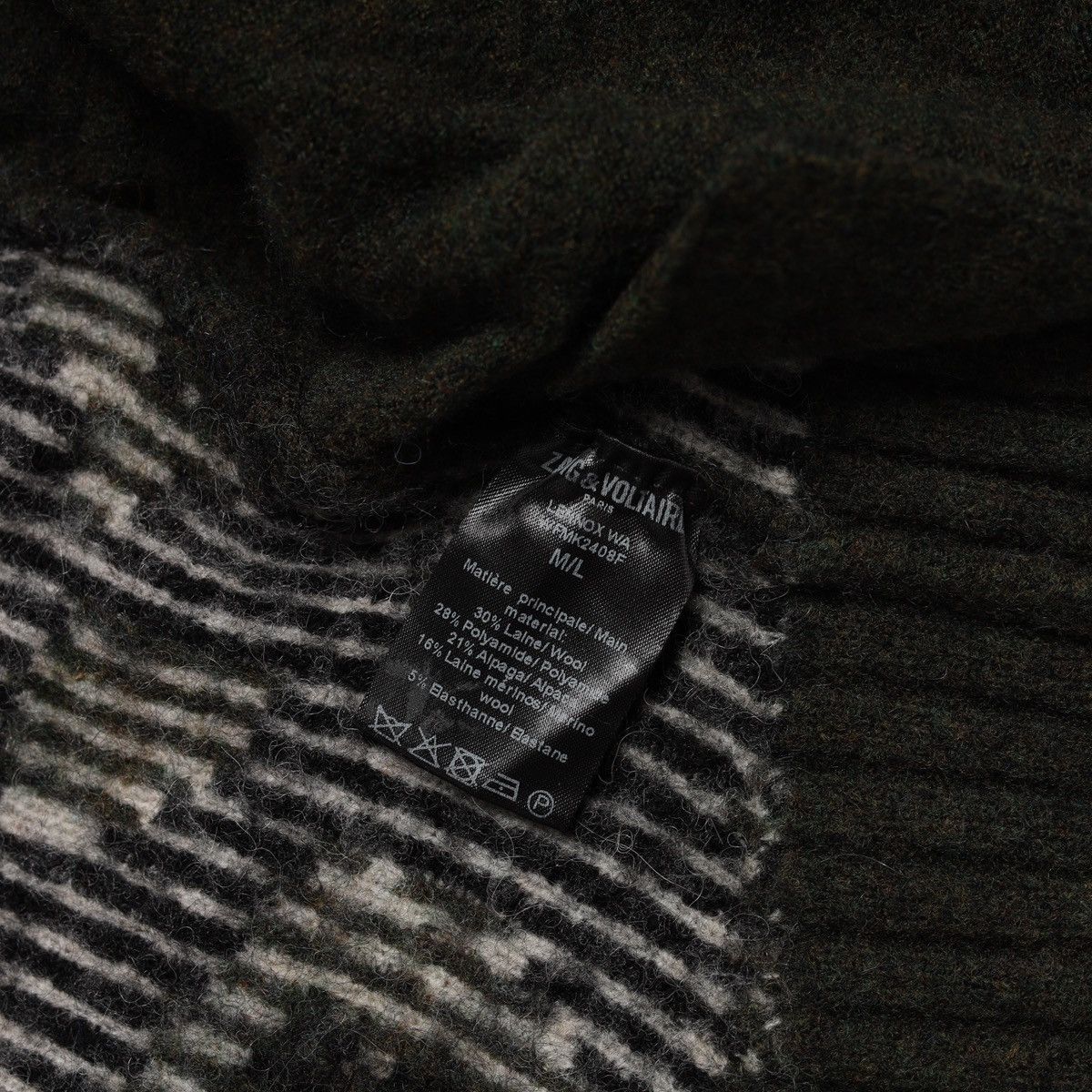 Zadig & Voltaire Zadig Voltaire Lennox Wool Zip Sweater Camo Green Leopard Size M / US 6-8 / IT 42-44 - 8 Thumbnail