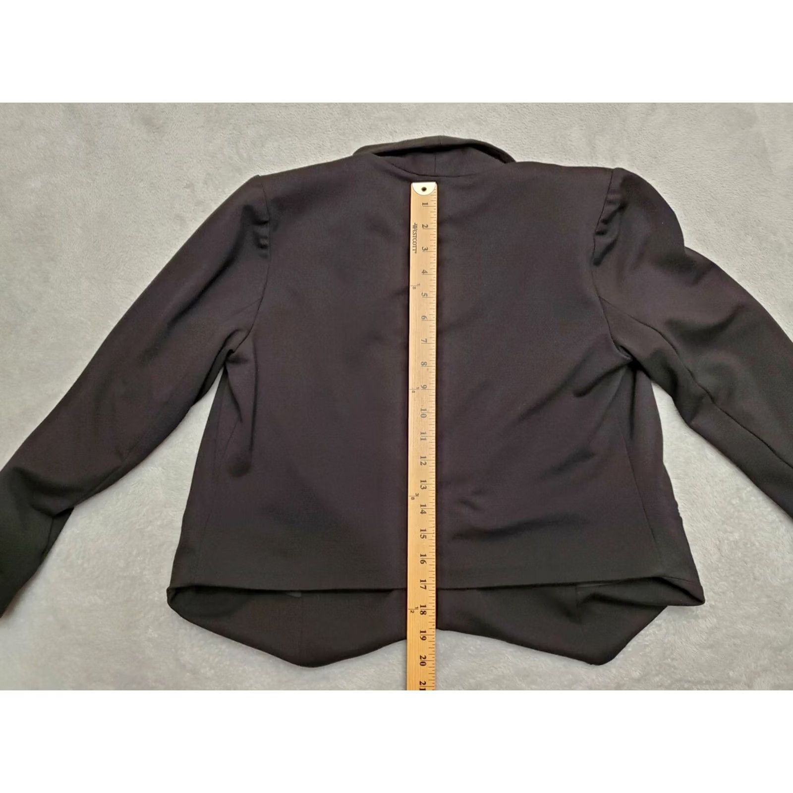 Vintage Chicos Jacket Womens Sz 1 US 8 Black Lined Rayon Blend Open Front Blazer Size XS / US 0-2 / IT 36-38 - 5 Thumbnail