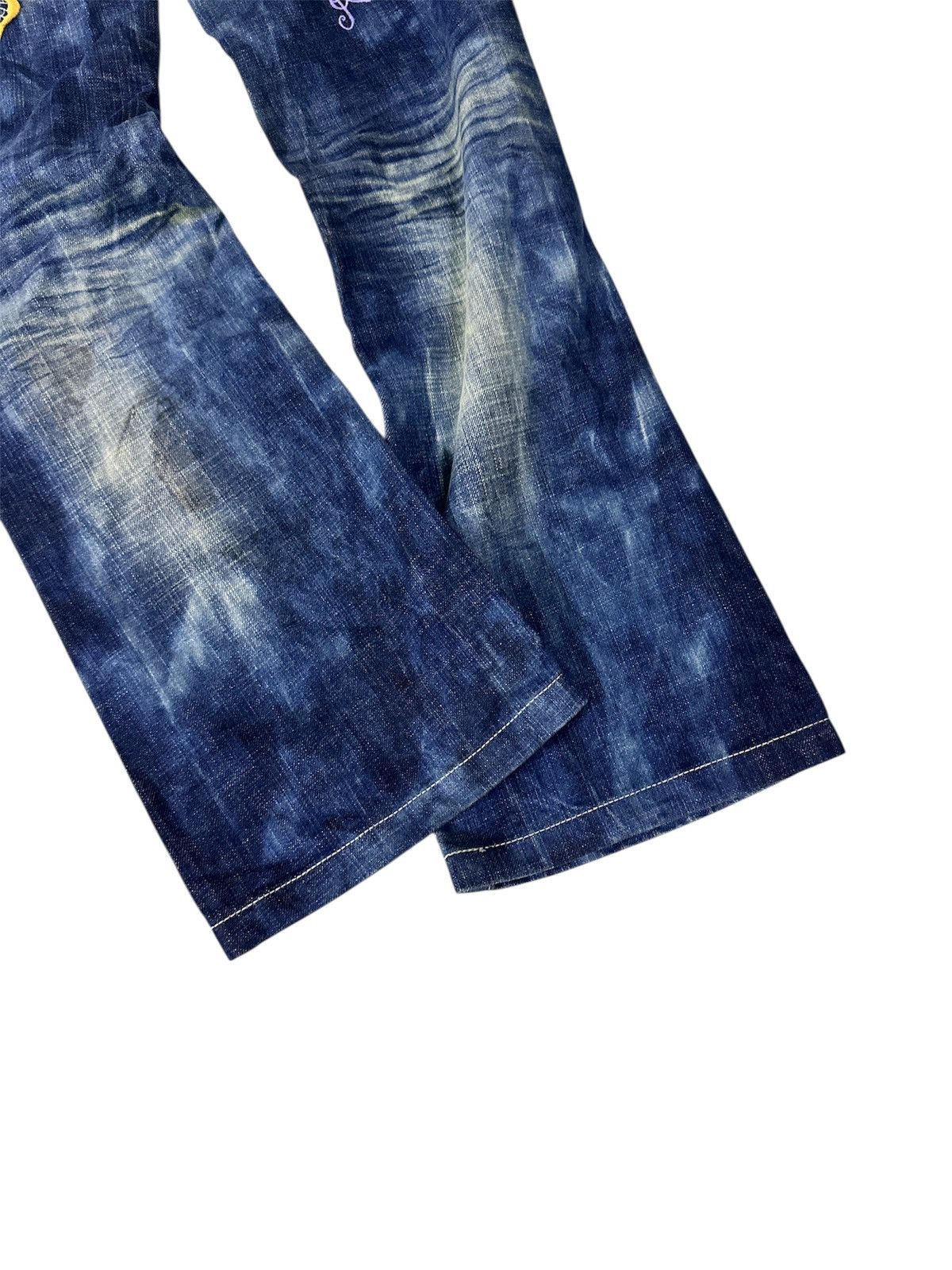 GOA Crazy 2000s Red Pepper Washed Flare Jeans Goa Lgb Y2K Style Size US 32 / EU 48 - 3 Thumbnail