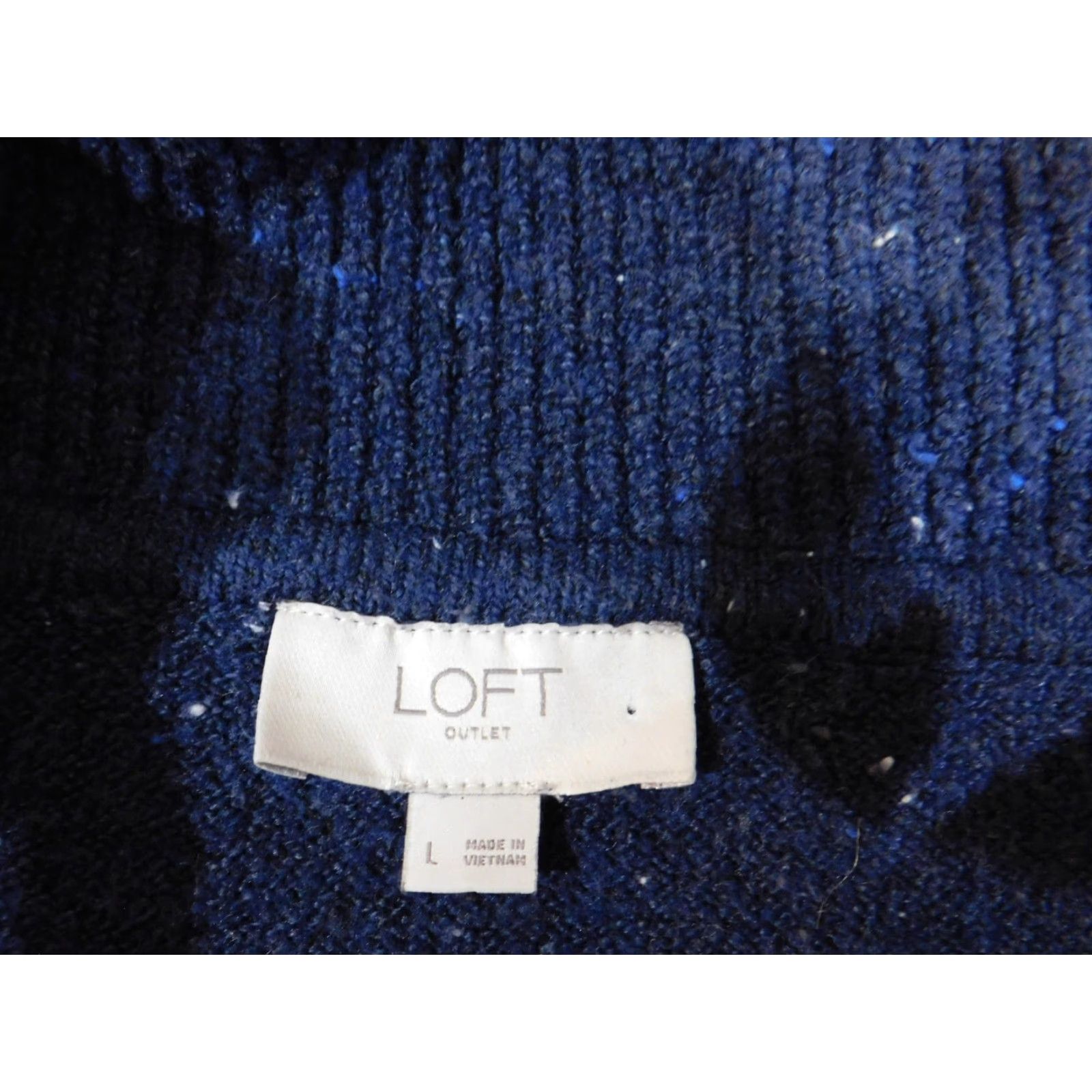 Loft LOFT Sweater Pullover Knit Cowl Neck Long Sleeve Blue Cotton Polyester Spandex Womens Large Stretch Regular Fall Winter Spring Casual Designer Modern Size L / US 10 / IT 46 - 5 Thumbnail