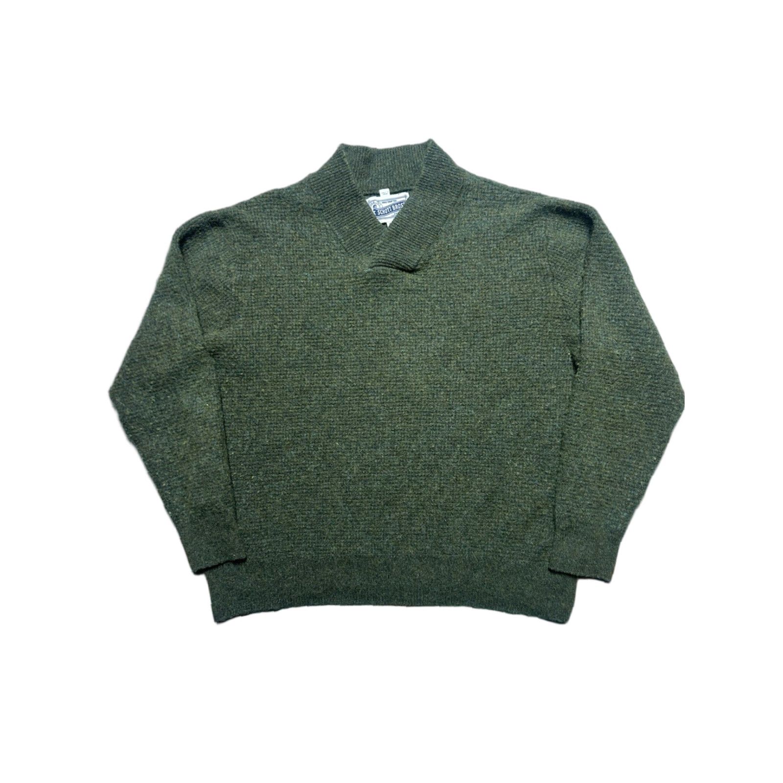 Schott VINTAGE Schott NYC Knit Wool Blend Pullover Shawl Collar Green XL Sweater Men Size US XL / EU 56 / 4 - 1 Thumbnail
