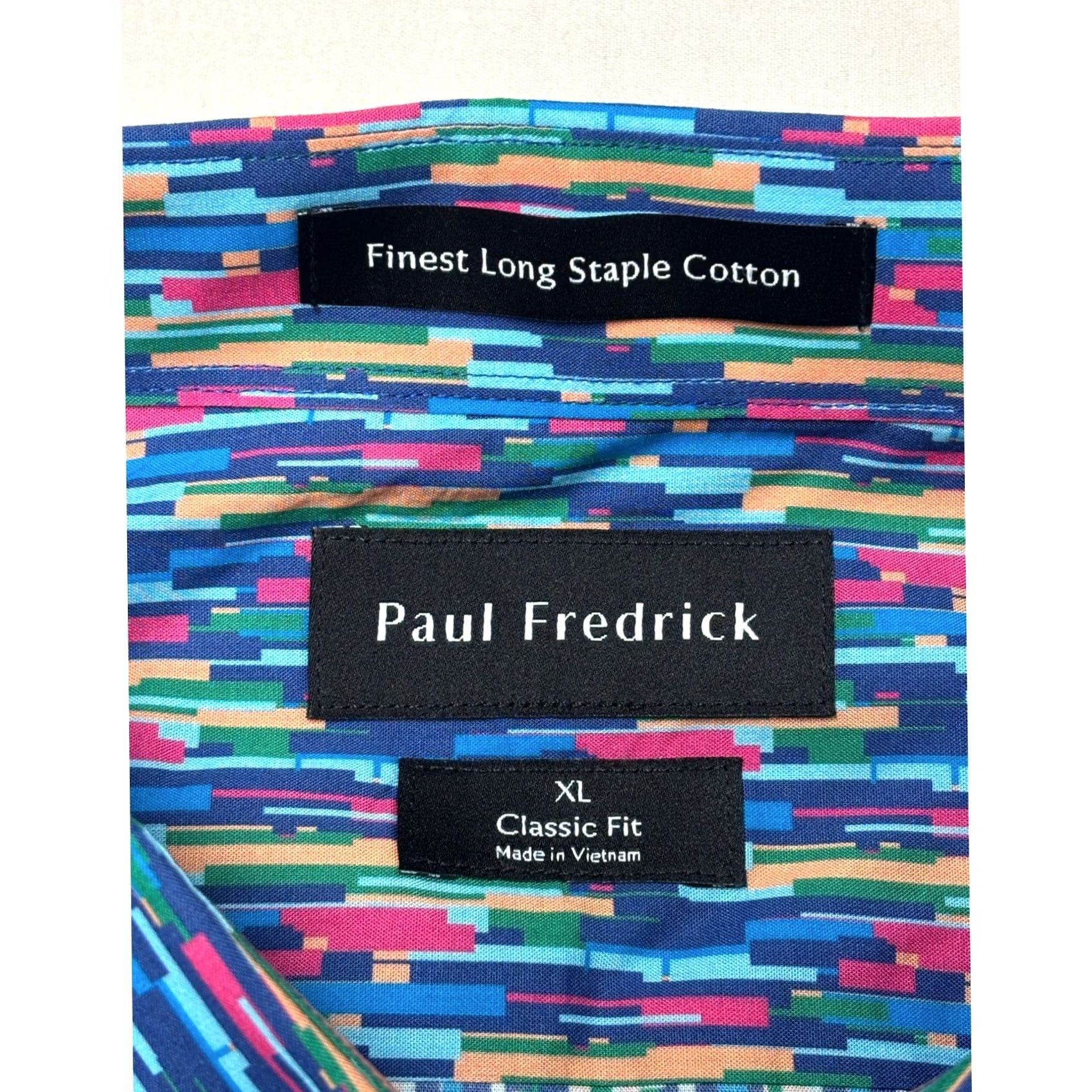 Vintage Paul Fredrick Shirt Mens XL Multi Classic Fit Cotton Abstract Geometric Print Size US XL / EU 56 / 4 - 4 Thumbnail