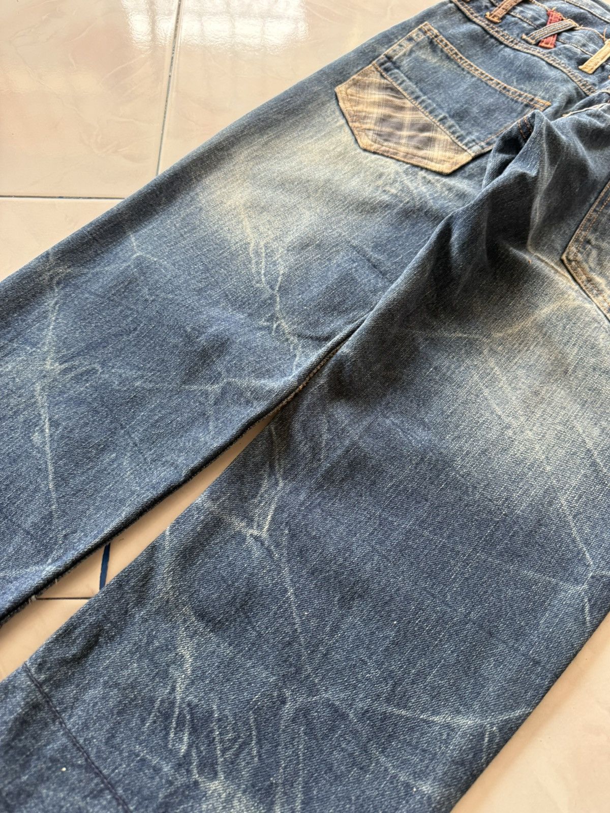 Hysteric Glamour Bercedos Japan Double Waist Cut & Sew Whiskers Jeans Size US 30 / EU 46 - 18 Thumbnail