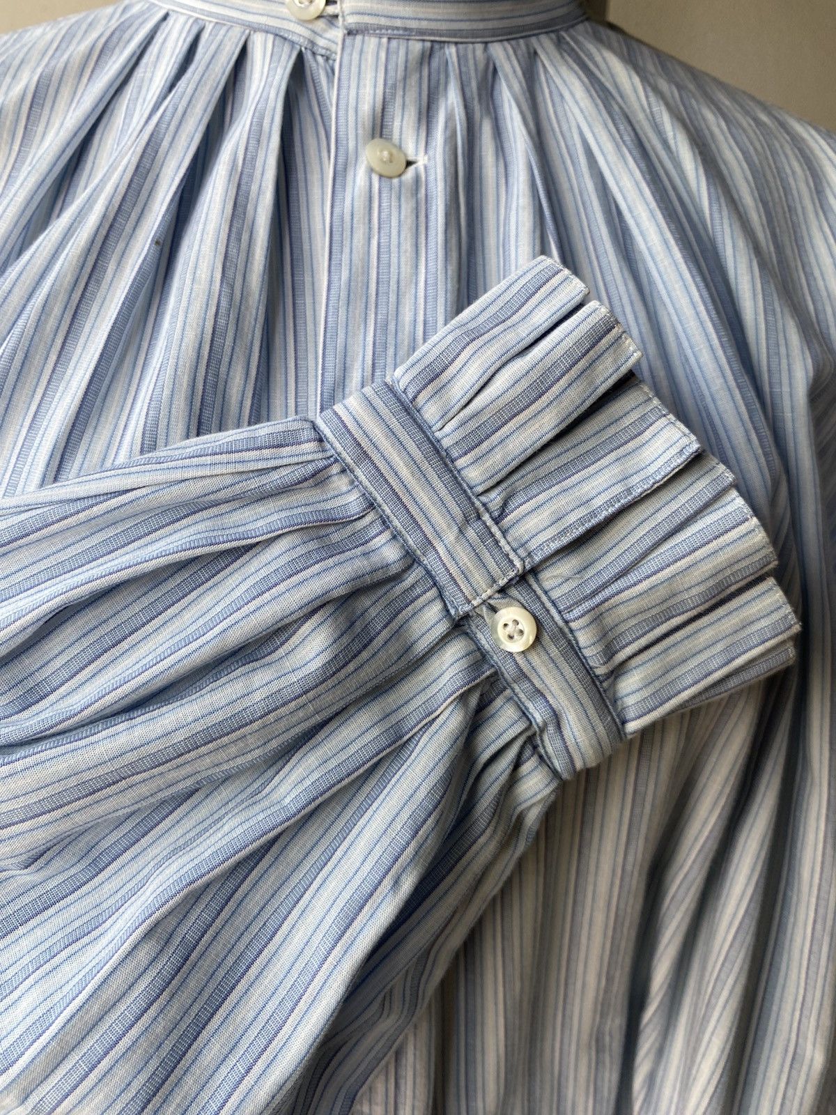 Ralph Lauren Ralph Lauren Blue Striped Blouse Pleated Collar & Cuffs. Size M / US 6-8 / IT 42-44 - 9 Thumbnail