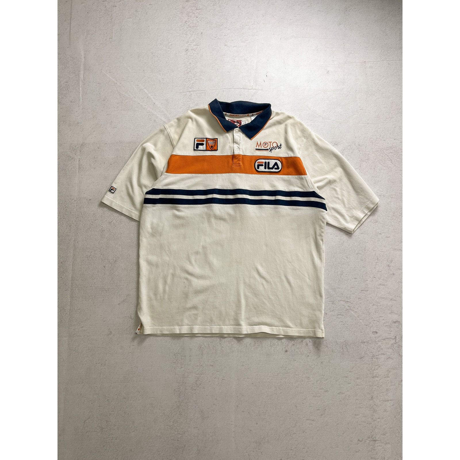 Fila Vintage 00s Fila Ducati Corse White Polo Shirt - Men's 3XL Size US XXL / EU 58 / 5 - 1 Thumbnail