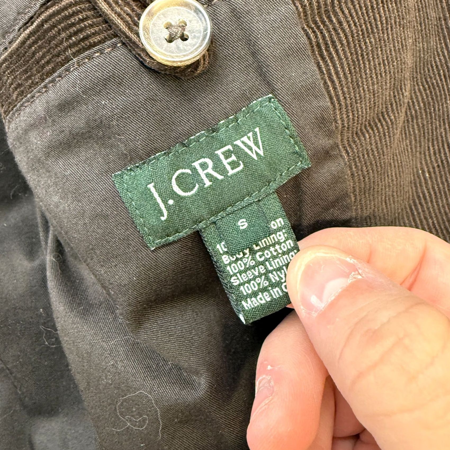 J.Crew VINTAGE J.CREW Blazer Jacket Mens S Corduroy Notch Lapel Academia 3-Button Front 4-Button Sleeve Brown Ribbed 37 Chest Vintage Uni Dress Coat Size 36R - 4 Thumbnail