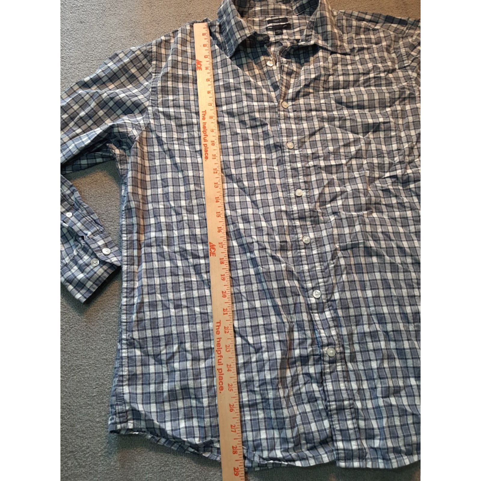 Gap GAP Mens XL Button-Down Shirt Plaid Classic Fit Long Sleeve Blue Casual Shirt Size US XL / EU 56 / 4 - 3 Thumbnail
