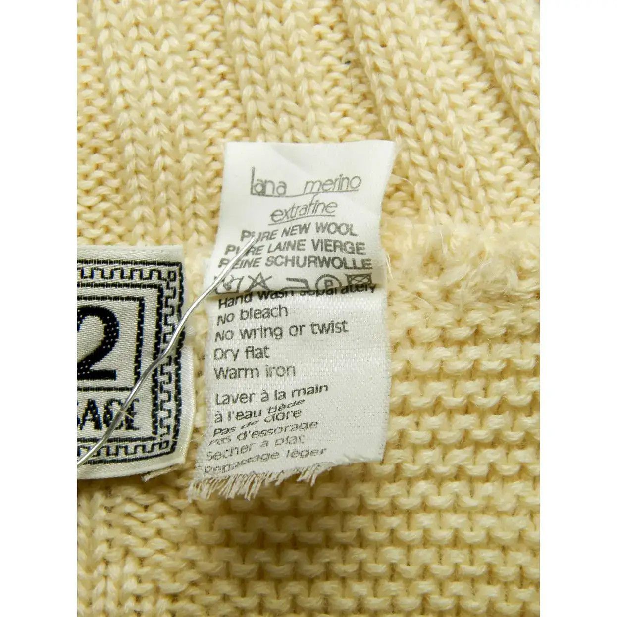 Versace V2 by Versace cream aran cable knit sweater Size US XL / EU 56 / 4 - 6 Thumbnail