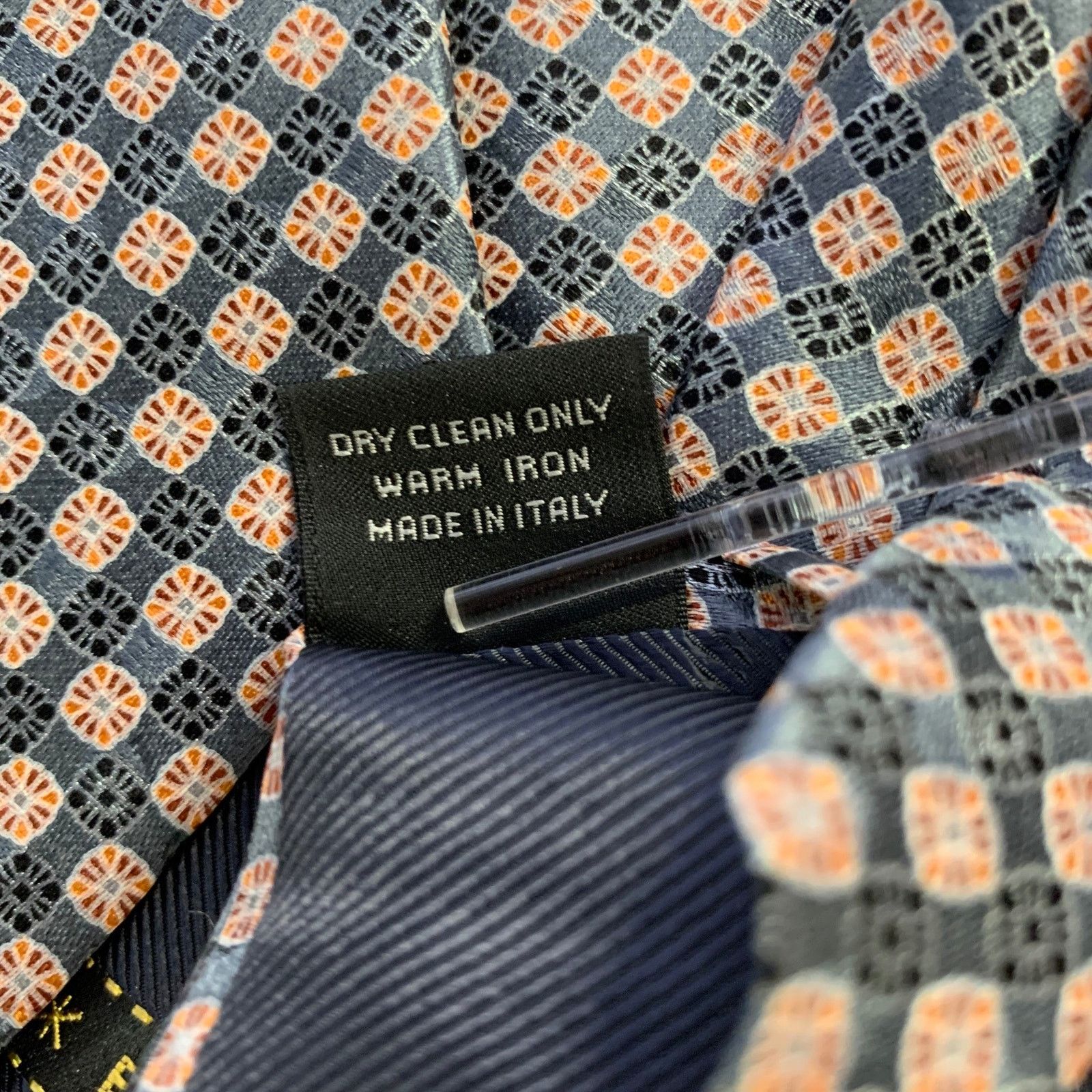 Ermenegildo Zegna ERMENEGILDO ZEGNA One Size Grey Orange Silk Tie Size ONE SIZE - 4 Thumbnail