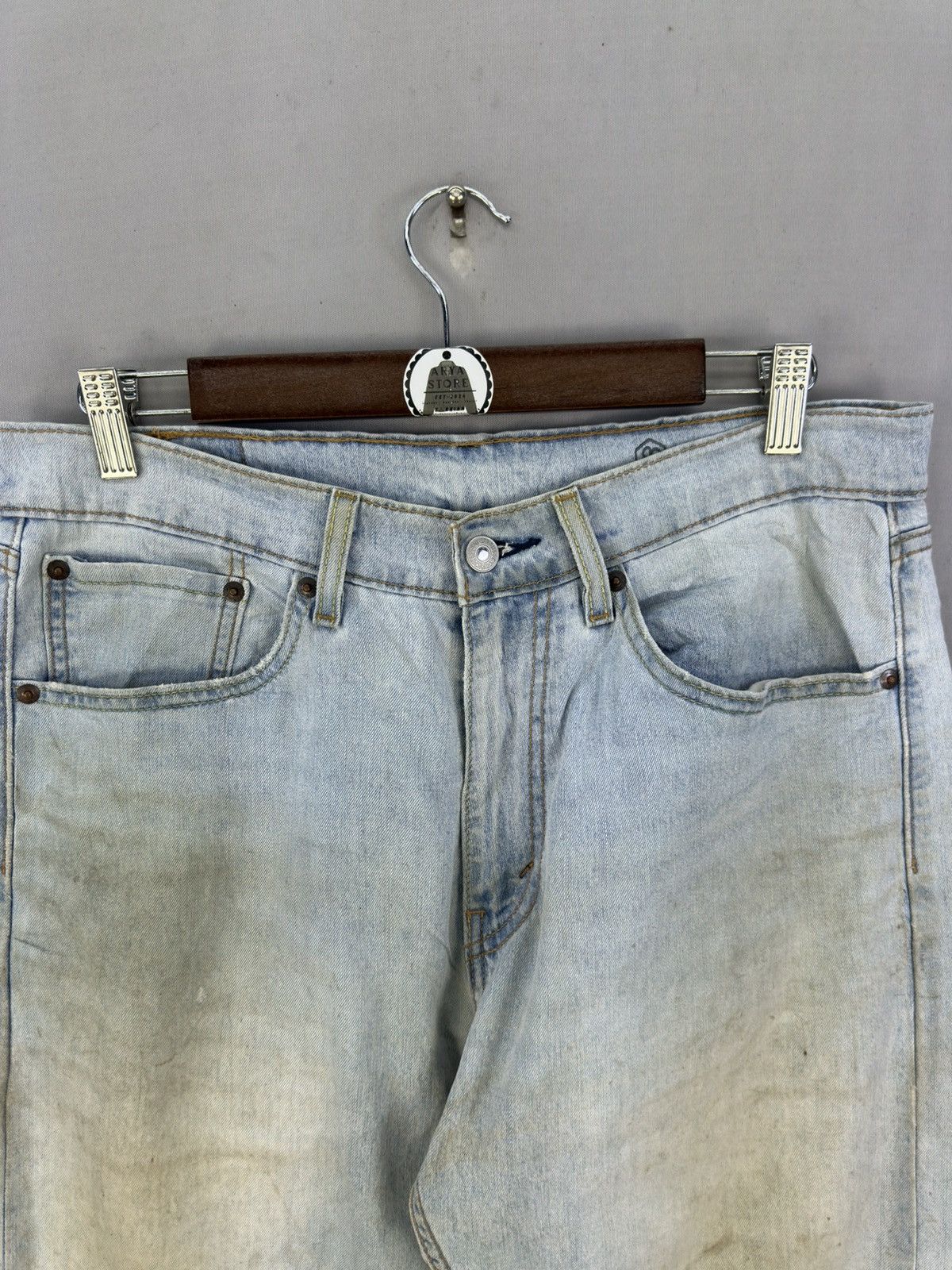 Levi's Levi’s 505 Blank Tab Regular Fit Light Washed Jeans Size US 34 / EU 50 - 9 Thumbnail