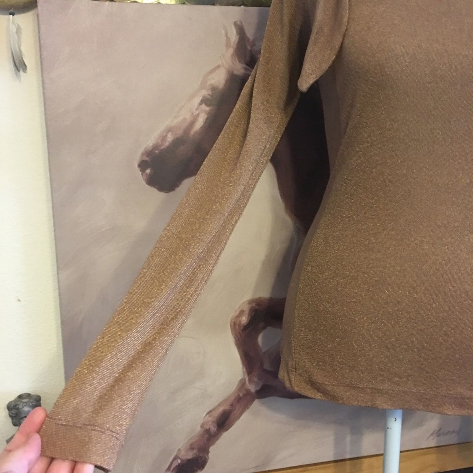 Michael Stars Michael Stars metallic brown long sleeve top Size ONE SIZE - 3 Thumbnail