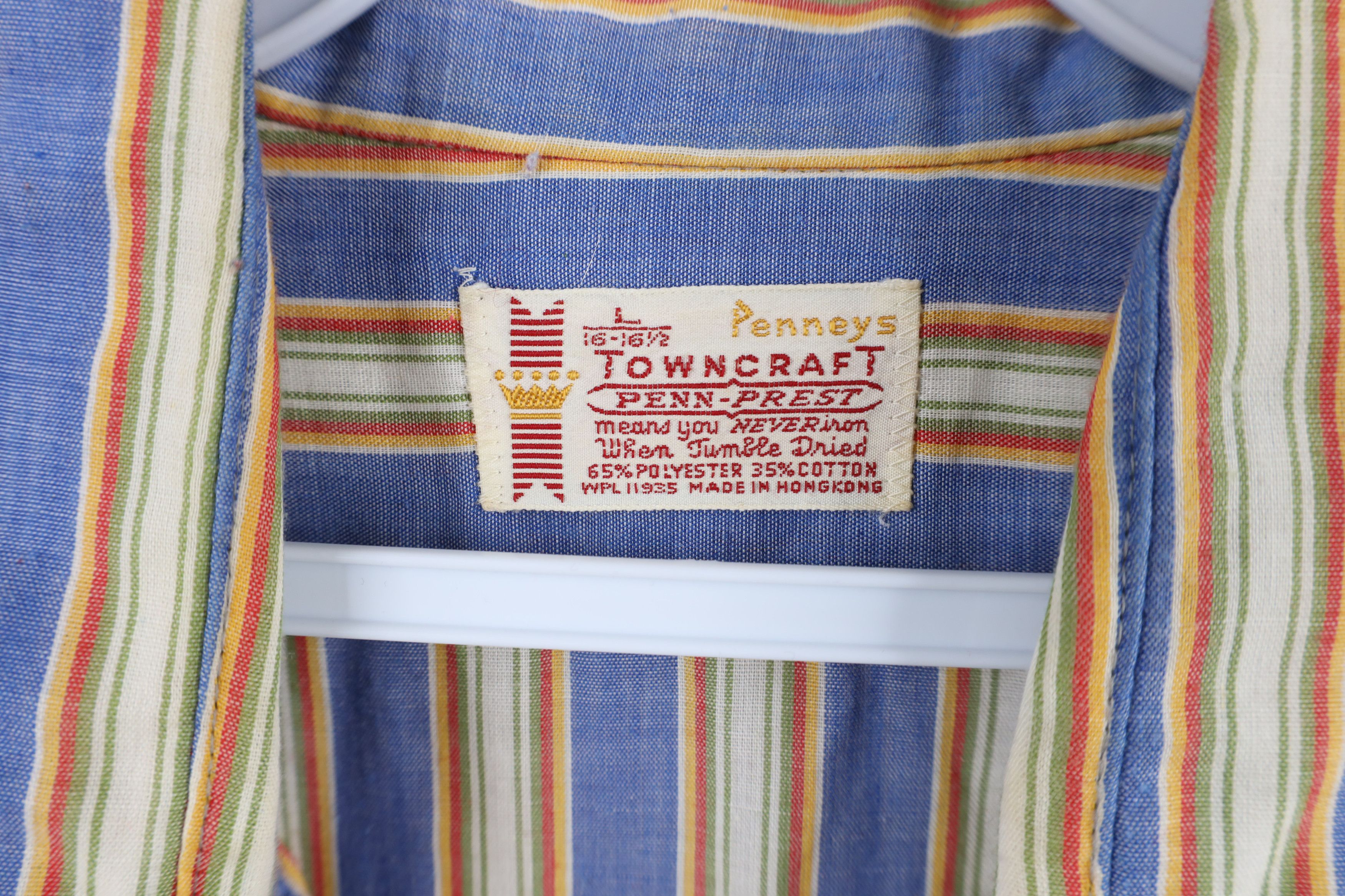 Vintage Vintage 60s 70s Streetwear Striped Collared Button Shirt Size US L / EU 52-54 / 3 - 9 Thumbnail