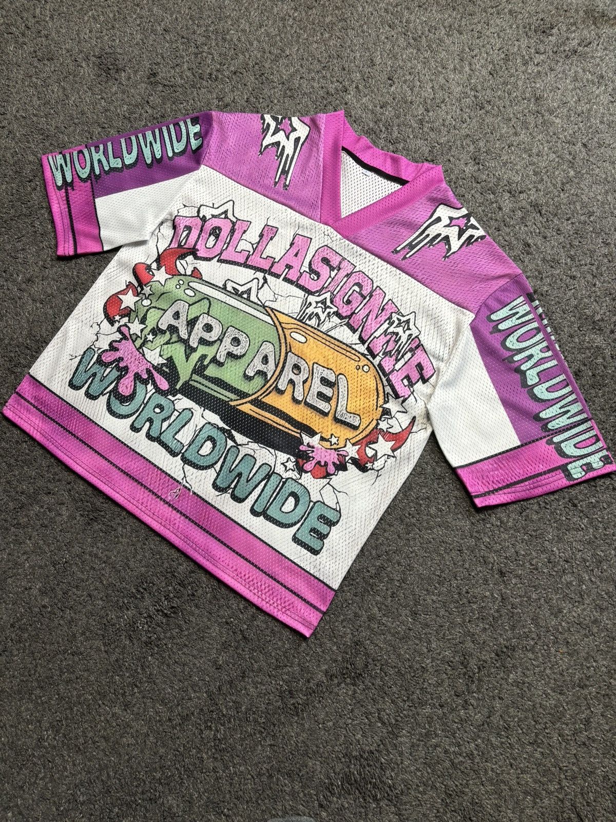 Japanese Brand Vintage dollasignme pills pink white football jersey Size US L / EU 52-54 / 3 - 12 Thumbnail