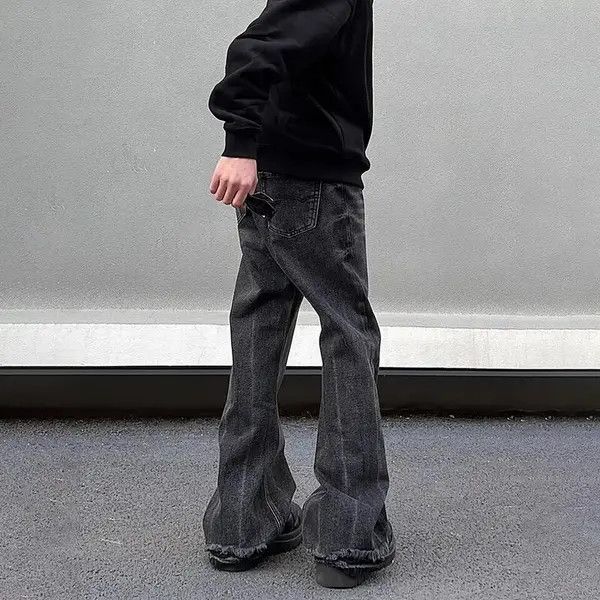 Japanese Brand Washed Black Stacked Denim Jeans Size US 31 - 2 Thumbnail